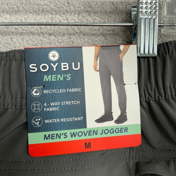 NEW SOYBU Men's M Woven Jogger Track Pants  Gray - Picture 5 of 10